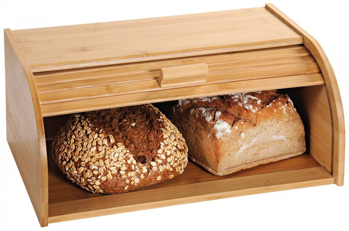 Kesper Dřevěný chlebník s rolovacím víkem, 40 x 17 x 27 cm
