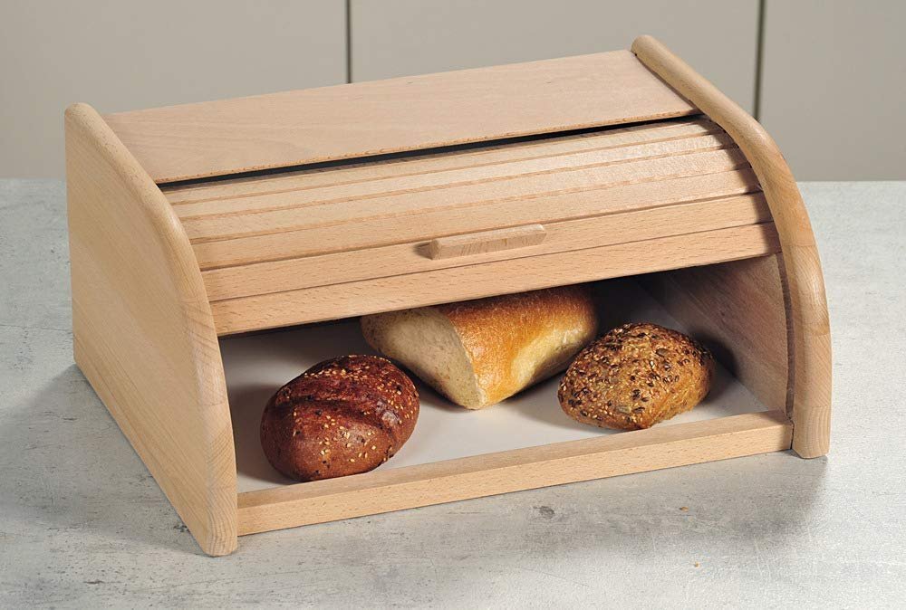 Kesper Dřevěný chlebník s rolovacím víkem, 39 x 18 x 25 cm