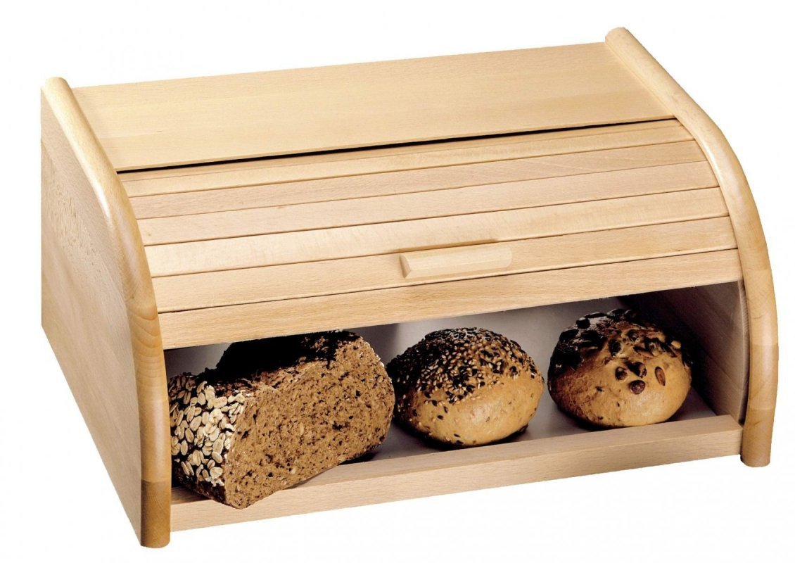Kesper Dřevěný chlebník s rolovacím víkem, 30,5 x 15,5 x 20,5 cm
