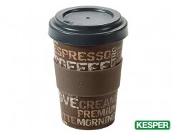 Kesper Kelímek na kávu melaminový s dekorem Coffee Time, 400 ml