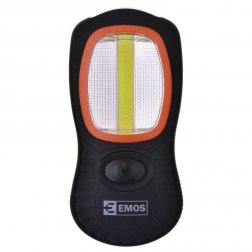 LED svítilna plastová, 3W COB LED + 3x LED, na 3x AAA