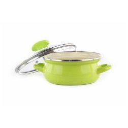 Rendlík smaltovaný se skleněnou poklicí Belis Green Line 24 cm 4,5 l