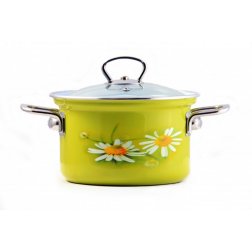 Hrnec smaltovaný se skleněnou poklicí Daisy 2,1 l 16 cm Belis