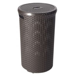 Koš na prádlo Curver Rattan 48 l kulatý hnědý