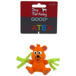 Hračka DF latex mini Medvěd oranž.zvuk 7 cm.
