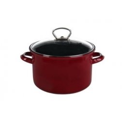 Hrnec smaltovaný s poklicí Standard Bordo 18 cm 2,5 l