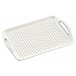 Kesper Servírovací tác plastový, protiskluzový bílý 45,5 x 32 cm