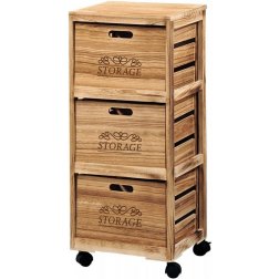 Kesper Regál pojízdný s úložnými dřevěnými boxy