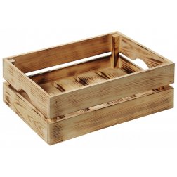 Kesper Dřevěná opálená bedýnka 30 x 20 x 15 cm