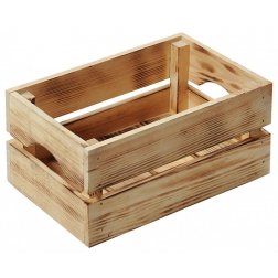 Kesper Dřevěná opálená bedýnka 30 x 20 x 15 cm