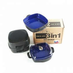 Sada 2 pekáčů s poklicí modrý smalt Belis/Sfinx 26 cm
