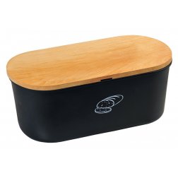 Kesper Úložný box na chléb s prkénkem, černý matný