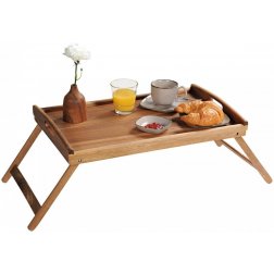 Kesper Servírovací podnos s polohovacími nohami, akátové dřevo 55 x 35 cm