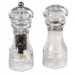 Kesper Mlýnek na pepř a slánka 14 cm, průhledný akryl