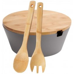Kesper Plastová miska na ovoce a saláty s bambusovým víkem, průměr 26 cm, výška 11 cm