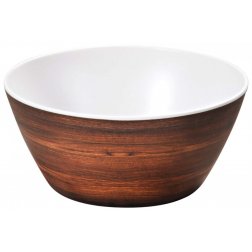 Kesper Plastová miska na ovoce a saláty, průměr 15 cm, dekor tmavého dřeva