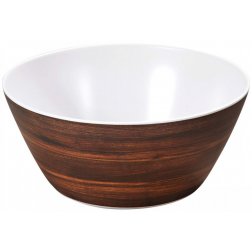 Kesper Plastová miska na ovoce a saláty, průměr 25 cm, dekor tmavého dřeva