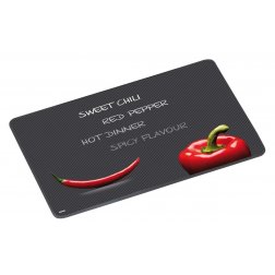 Kesper Skleněná řezací deska, paprika a chilli, 20 x 30 cm