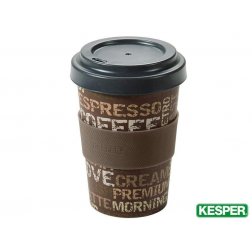 Kesper Plastový hrnek na kávu s dekorem Coffee Time, 400 ml