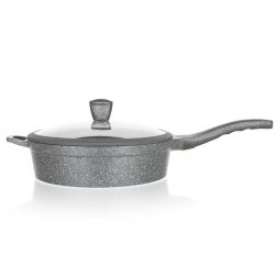 Banquet Pánev hluboká s nepřílnavým povrchem a stříkaným dnem Granite 28 cm, poklice