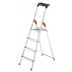 Hailo Schůdky hliníkové bezpečnostní s multifunkční miskou L60 Standard Line- 4 stupňové