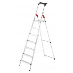 Hailo Schůdky hliníkové bezpečnostní s multifunkční miskou L60 Standard Line- 7 stupňové