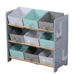 Kesper Dětský úložný regál s 9 látkovými boxy Alpaka