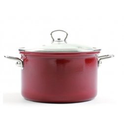 Belis Hrnec smaltovaný se skleněnou poklicí Eco Ceramic 16 cm, 2,1 l