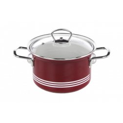 Hrnec smaltovaný se skleněnou poklicí Eco Ceramic 2,1l, O16cm Belis
