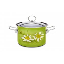 Hrnec smaltovaný s poklicí Belis Daisy 18 cm 2,8 l