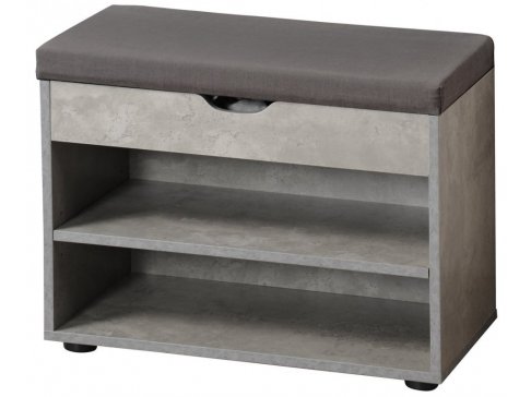 Kesper Botník s lavicí, šedý 60 x 45 x 30 cm 
