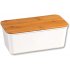 Kesper Úložný box na chléb s prkénkem z bambusu, bílý, 36 x 20 x 14 cm