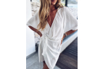 Letní šaty zavinovací - Bílé