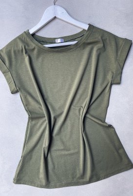 Basic tričko - Khaki (modal/bambus)