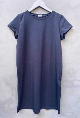Basic šaty bavlněné - Tmavě šedé