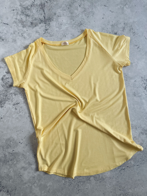 Tričko do V - Žlutá (viskóza)