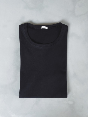 Bavlněné basic tričko - Černé