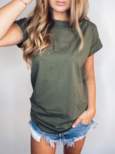 Bavlněné tričko one size - Khaki
