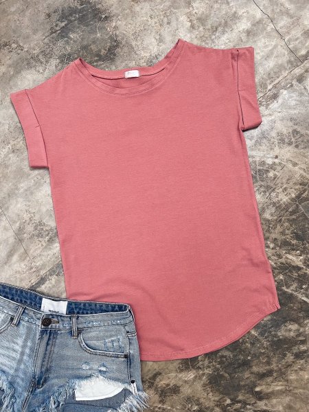 Bavlněné tričko one size - Dusty mauve