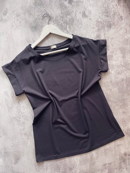Basic tričko - Tmavě šedé (modal/bambus) 