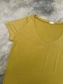 Basic tričko do V - Žlutozelené (bambus)