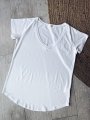 Basic tričko do V - Bílé (viskóza)