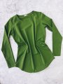 Bavlněné tričko s dlouhým rukávem - Zelené