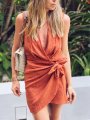 Letní šaty zavinovací - Oranžové