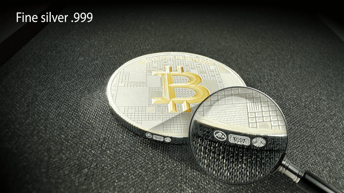 Bitcoin stříbrná medaile 1000 SATS stříbro + zlato | Satoshi-Silver.cz