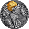 ŠEDÝ VLK Divoká zvěř v měsíčním svitu 2 oz stříbrná mince 2020