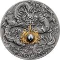 Black Pearl and Dragon Divine Pearls 2 oz stříbrná mince 2023
