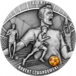 ROBERT LEWANDOWSKI 2 oz stříbrná mince 2022