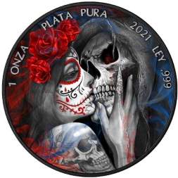 DIA DE LOS MUERTOS III Day Dead Libertad 1 oz stříbrná mince 2021