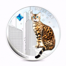 BENGÁLSKÁ KOČKA 1 oz stříbrná mince 2013